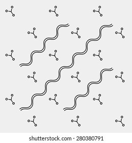 Geometric simple monochrome minimalistic vector pattern, science