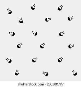 Geometric simple monochrome minimalistic vector pattern, science, bulb