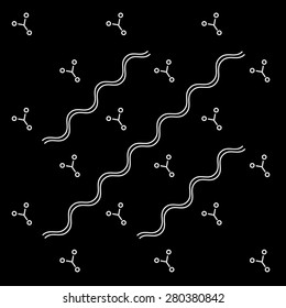 Geometric simple monochrome minimalistic vector pattern, science
