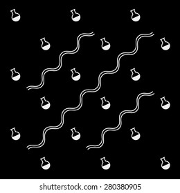 Geometric simple monochrome minimalistic vector pattern, science, bulb