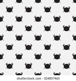 Geometric simple monochrome minimalistic vector pattern of black crab. Modern vector art illustration for greeting cards, gift box, banners, posters, wrappings, invitations, web pages.
