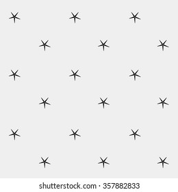 Geometric simple monochrome minimalistic vector  pattern, starfish