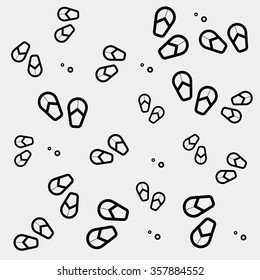 Geometric simple monochrome minimalistic vector pattern, flip flops
