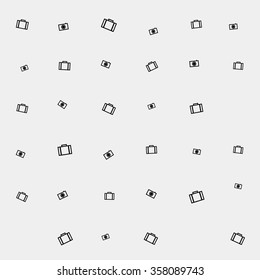 Geometric simple monochrome minimalistic vector holiday pattern, suitcase or bag