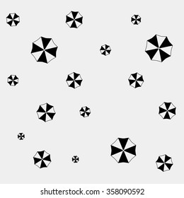 Geometric simple monochrome minimalistic vector holiday pattern, umbrellas