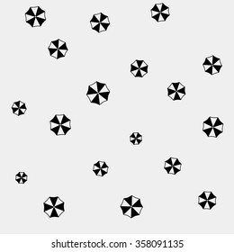 Geometric simple monochrome minimalistic vector holiday pattern, umbrellas