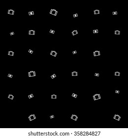 Geometric simple monochrome minimalistic vector holiday pattern, suitcase or bag