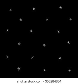 Geometric simple monochrome minimalistic vector holiday pattern, starfish