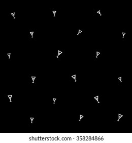 Geometric simple monochrome minimalistic vector holiday pattern, cocktails