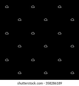 Geometric simple monochrome minimalistic vector holiday pattern, clouds