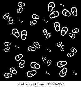 Geometric simple monochrome minimalistic vector holiday pattern, flip flops
