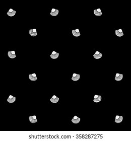 Geometric simple monochrome minimalistic vector holiday pattern, shell
