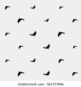 Geometric simple monochrome minimalistic vector marine pattern, dolphins