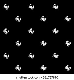 Geometric simple monochrome minimalistic vector marine pattern, crabs
