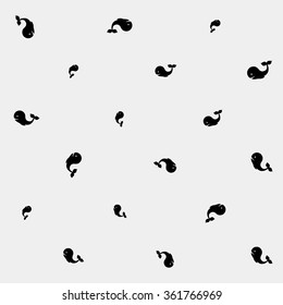 Geometric simple monochrome minimalistic vector marine pattern, whales
