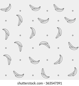 Geometric simple monochrome minimalistic vector pattern, bananas