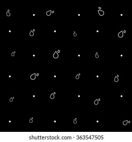 Geometric simple monochrome minimalistic vector pattern, drops