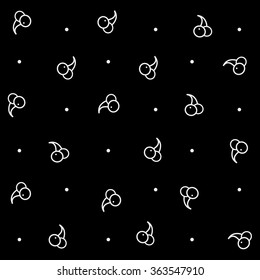 Geometric simple monochrome minimalistic vector pattern, cherry, berry