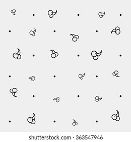 Geometric simple monochrome minimalistic vector pattern, cherry, berry