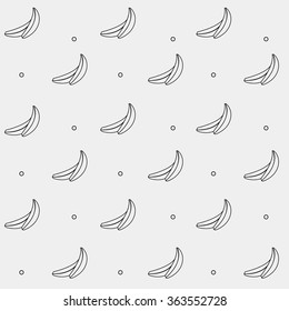 Geometric simple monochrome minimalistic vector pattern, bananas