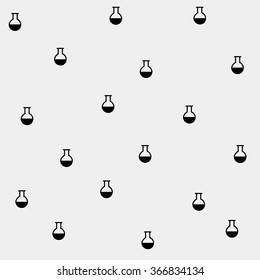 Geometric simple monochrome minimalistic vector pattern, science, bulb