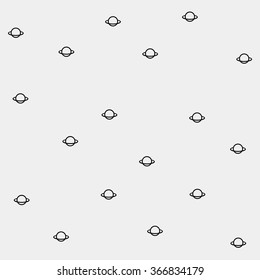 Geometric simple monochrome minimalistic vector pattern, science, planets
