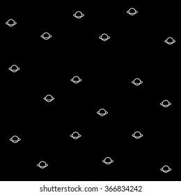 Geometric simple monochrome minimalistic vector pattern, science, planets