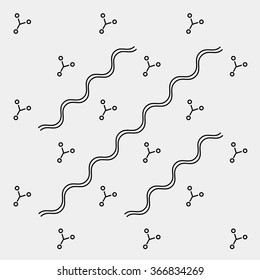 Geometric simple monochrome minimalistic vector pattern, science