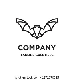 geometric simple monoline bat animal logo icon vector template
