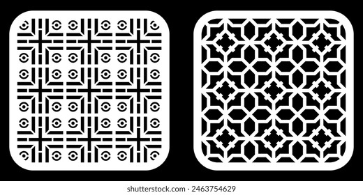 Geometric and simple pattern for background, decoration, panel, for cnc cutting
