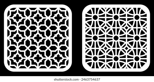 Geometric and simple pattern for background, decoration, panel, for cnc cutting