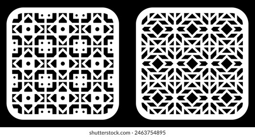 Geometric and simple pattern for background, decoration, panel, for cnc cutting