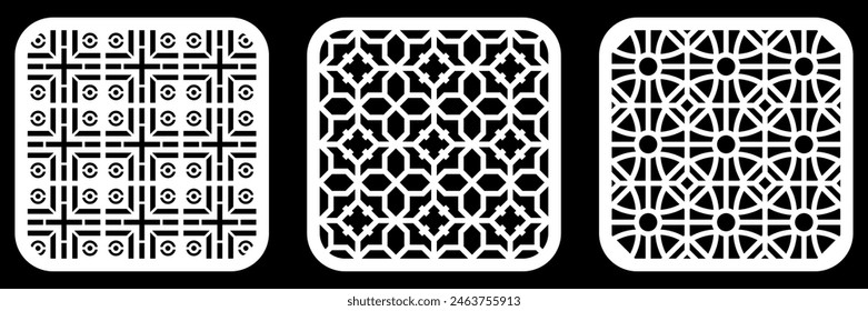 Geometric and simple pattern for background, decoration, panel, for cnc cutting