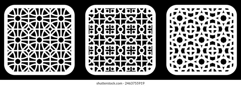 Geometric and simple pattern for background, decoration, panel, for cnc cutting