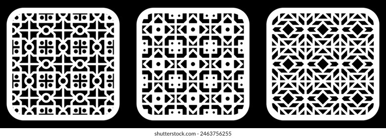 Geometric and simple pattern for background, decoration, panel, for cnc cutting