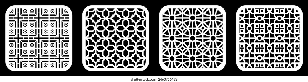 Geometric and simple pattern for background, decoration, panel, for cnc cutting
