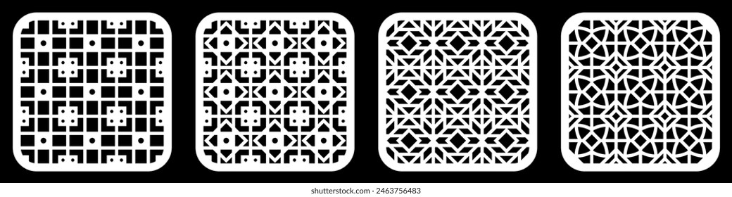 Geometric and simple pattern for background, decoration, panel, for cnc cutting