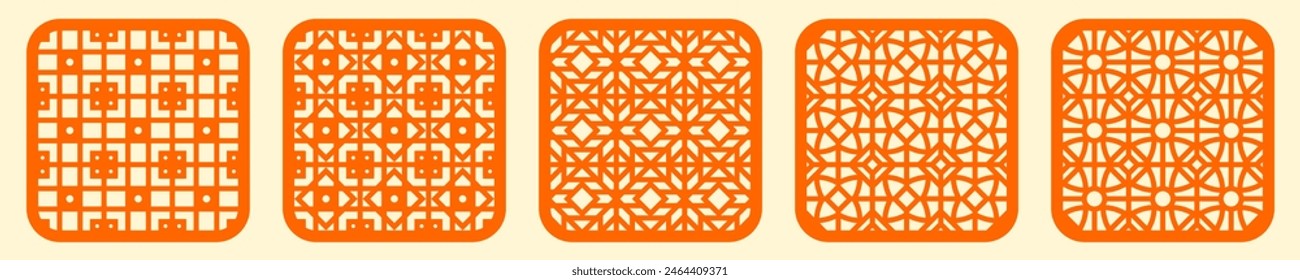 Geometric and simple pattern for background, decoration, panel, for cnc cutting