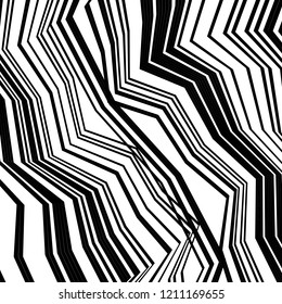 Geometric Simple Print, Abstract Striped Textured Geometric Pattern, Black Zigzag Pattern, Zig Zag Pattern,  Abstract Black and White Background, Unique Geometric Vector Texture Made in Ethnic Style