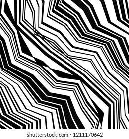 Geometric Simple Print, Abstract Striped Textured Geometric Pattern, Black Zigzag Pattern, Zig Zag Pattern,  Abstract Black and White Background, Unique Geometric Vector Texture Made in Ethnic Style