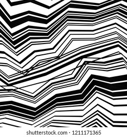 Geometric Simple Print, Abstract Striped Textured Geometric Pattern, Black Zigzag Pattern, Zig Zag Pattern,  Abstract Black and White Background, Unique Geometric Vector Texture Made in Ethnic Style