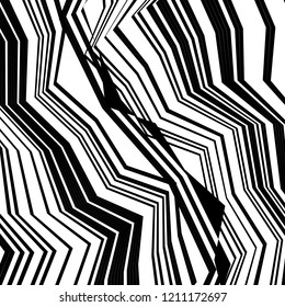 Geometric Simple Print, Abstract Striped Textured Geometric Pattern, Black Zigzag Pattern, Zig Zag Pattern,  Abstract Black and White Background, Unique Geometric Vector Texture Made in Ethnic Style