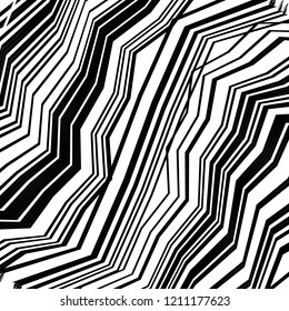 Geometric Simple Print, Abstract Striped Textured Geometric Pattern, Black Zigzag Pattern, Zig Zag Pattern,  Abstract Black and White Background, Unique Geometric Vector Texture Made in Ethnic Style