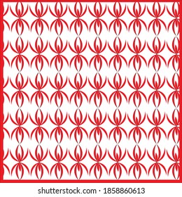 The geometric simple rad and white color pattern