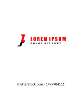 geometric simple red Z logo letter with black shadow design