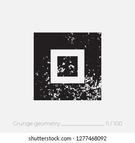 Geometric simple shape in grunge retro style. Universal design element for T-shirt, Posters, Magazine, sale leaflet, billboard, branding