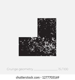Geometric simple shape in grunge retro style. Universal design element for T-shirt, Posters, Magazine, sale leaflet, billboard, branding