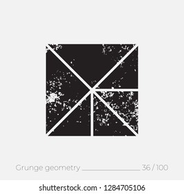 Geometric simple shape in grunge retro style. Universal design element for T-shirt, Posters, Magazine, sale leaflet, billboard, branding