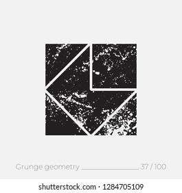 Geometric simple shape in grunge retro style. Universal design element for T-shirt, Posters, Magazine, sale leaflet, billboard, branding