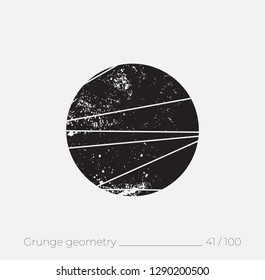 Geometric simple shape in grunge retro style. Universal design element for T-shirt, Posters, Magazine, sale leaflet, billboard, branding